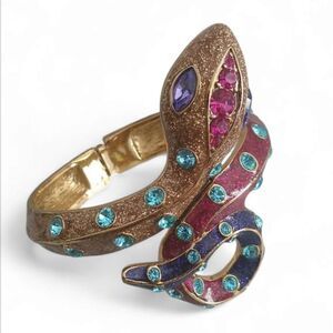 Betsey Johnson Snake Multicolor Glitter Rhinestone Bangle Bracelet